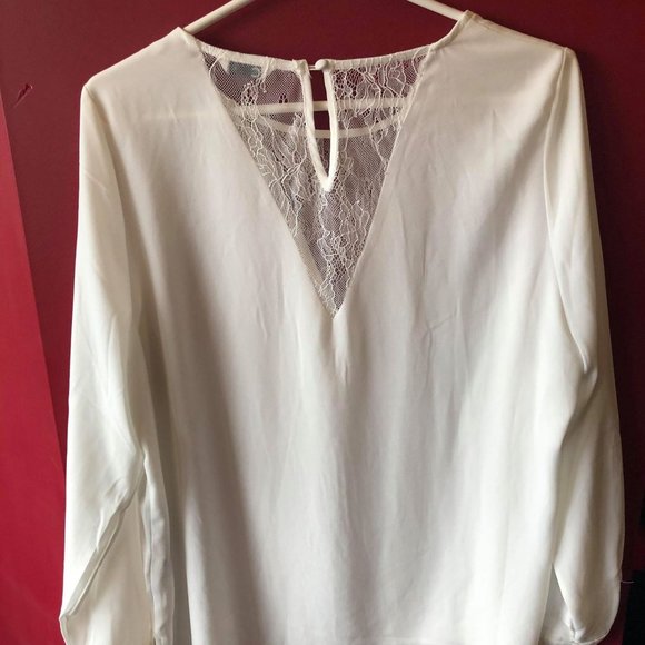Cubus White Elegant Shirt With Lace - Picture 5 of 8